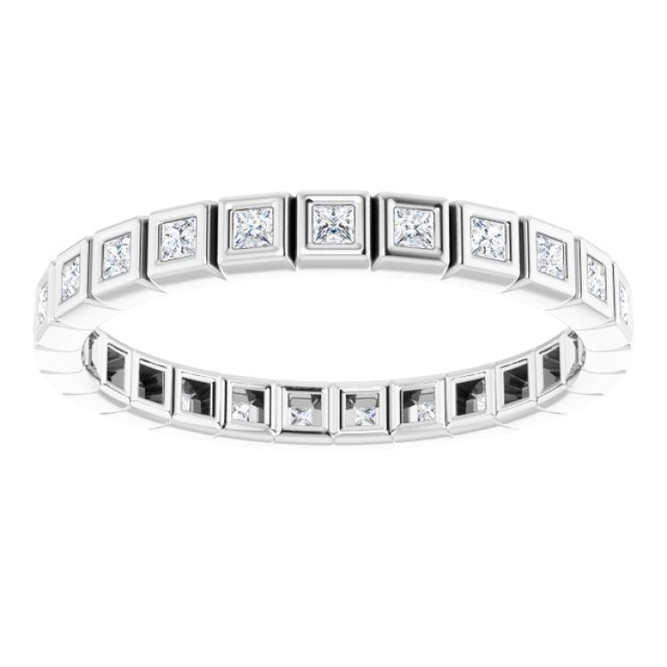 14K White 1/3 CTW Natural Diamond Eternity Band Size 6
