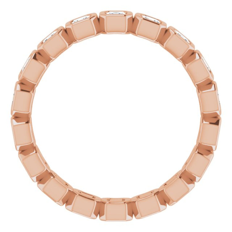 14K Rose 9/10 CTW Natural Diamond Eternity Band Size 6