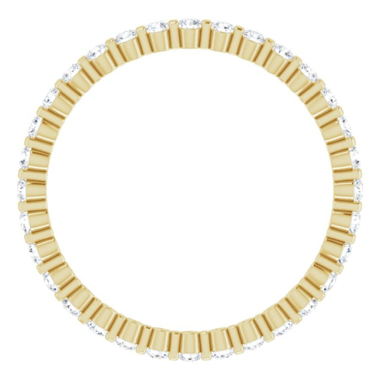 14K Yellow 1/2 CTW Natural Diamond Eternity Band Size 6