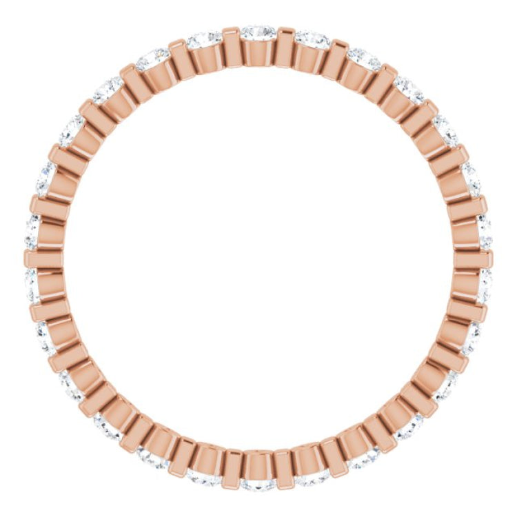 14K Rose 1/2 CTW Natural Diamond Eternity Band Size 6