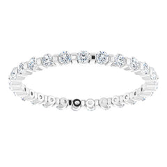 14K White 1/2 CTW Natural Diamond Eternity Band Size 6