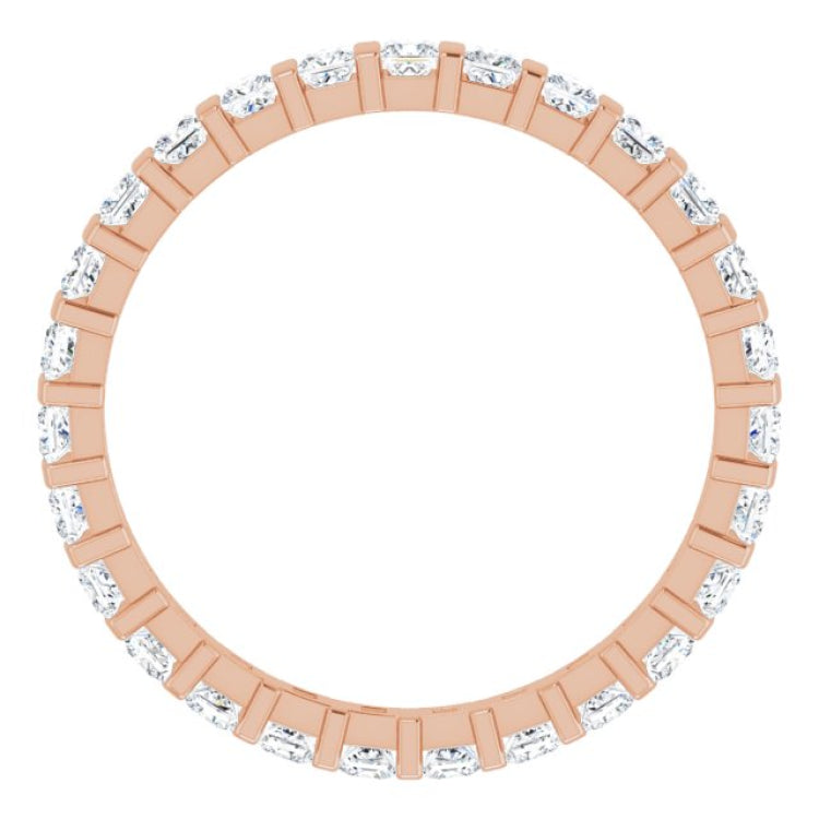 14K Rose 7/8 CTW Natural Diamond Eternity Band Size 6