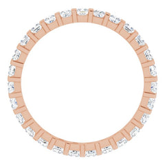 14K Rose 7/8 CTW Natural Diamond Eternity Band Size 6