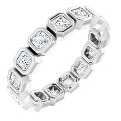 14K White 1 3/8 CTW Natural Diamond Eternity Band Size 6