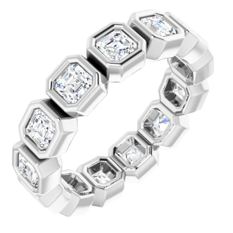 14K White 2 CTW Natural Diamond Eternity Band Size 6