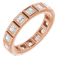 14K Rose 1 1/8 CTW Natural Diamond Eternity Band Size 6