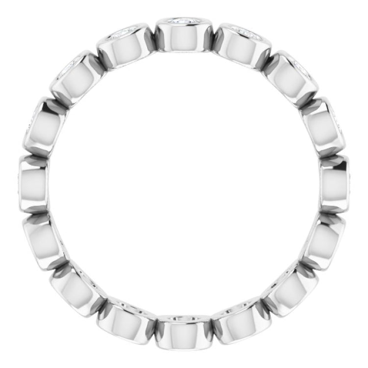 14K White 3/4 CTW Natural Diamond Eternity Band Size 6