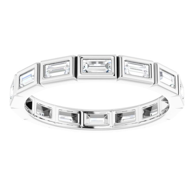 14K White 1/2 CTW Natural Diamond Eternity Band Size 6
