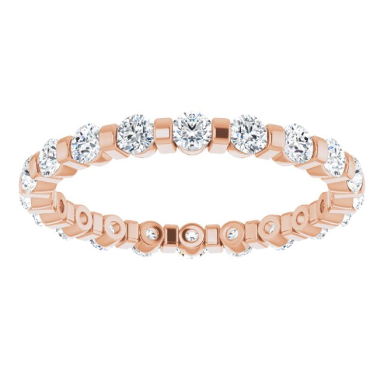 14K Rose 1 CTW Natural Diamond Eternity Band Size 6