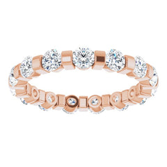 14K Rose 1 1/2 CTW Natural Diamond Eternity Band Size 6