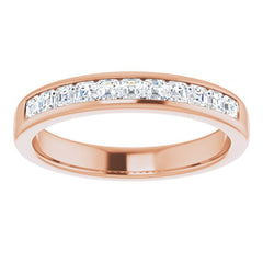 14K Rose 3/4 CTW Natural Diamond Band