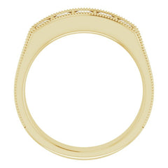 14K Yellow 1 CTW Natural Diamond Milgrain Band