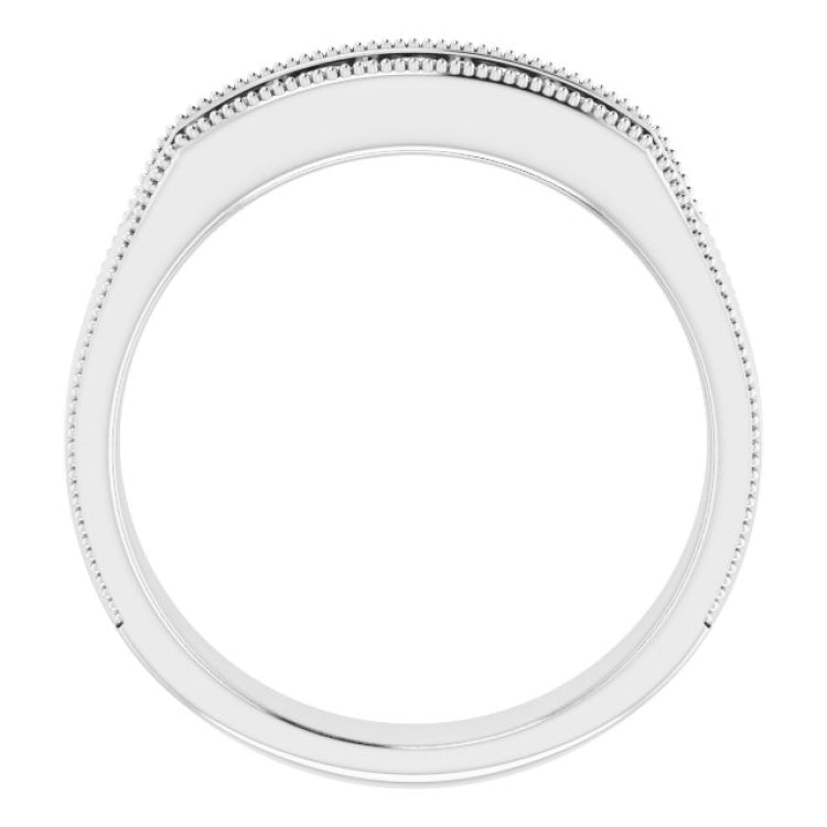 14K White 1/2 CTW Natural Diamond Milgrain Band