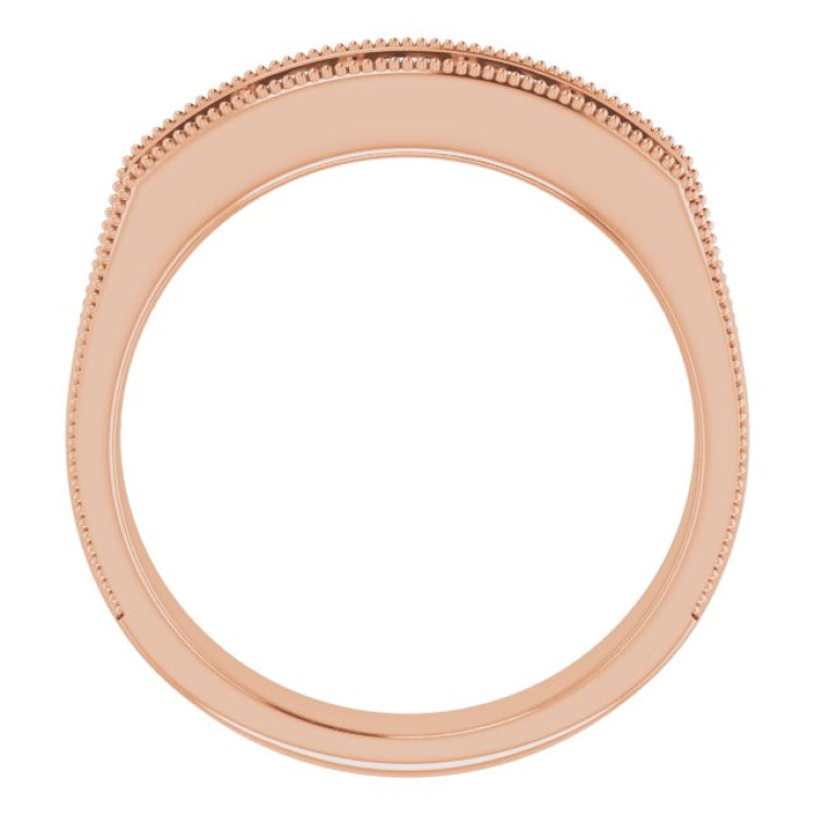 14K Rose 1 CTW Natural Diamond Milgrain Band