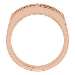 14K Rose 1 CTW Natural Diamond Milgrain Band