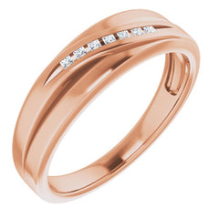 14K Rose 1/10 CTW Natural Diamond Band