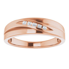 14K Rose 1/8 CTW Natural Diamond Band