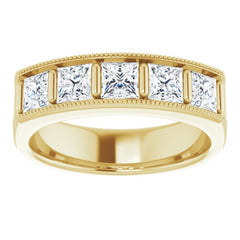 14K Yellow 1 9/10 CTW Natural Diamond Milgrain Band