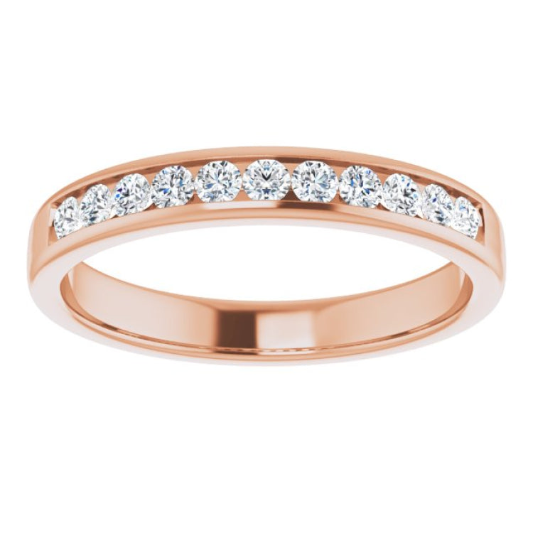 14K Rose 1/2 CTW Natural Diamond Band