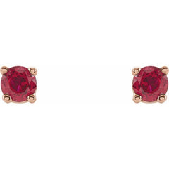 14K Rose 2.5 mm Lab-Grown Ruby Stud Earrings