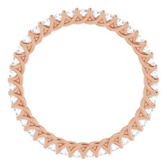 14K Rose 5/8 CTW Natural Diamond Eternity Band