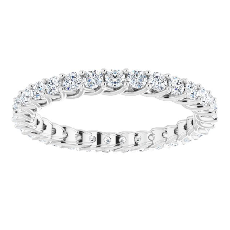 14K White 9/10 CTW Natural Diamond Eternity Band