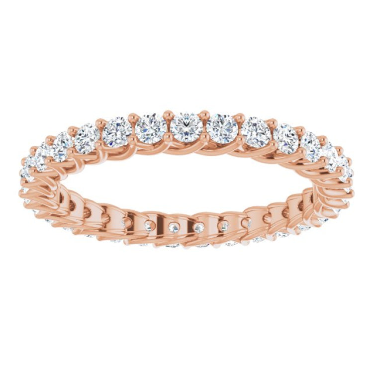 14K Rose 9/10 CTW Natural Diamond Eternity Band