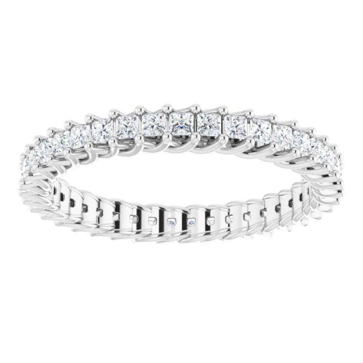 14K White 7/8 CTW Natural Diamond Eternity Band