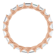 14K Rose 9/10 CTW Natural Diamond Eternity Band Size 7