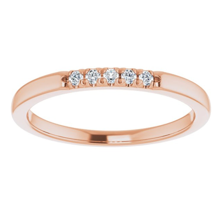 14K Rose .07 CTW Natural Diamond French-Set Anniversary Band