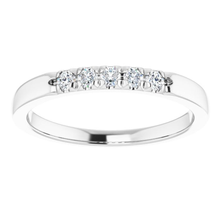 14K White 1/6 CTW Natural Diamond French-Set Anniversary Band