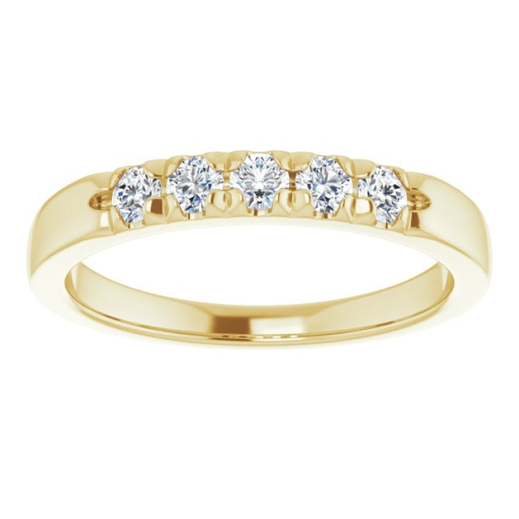 14K Yellow 1/3 CTW Natural Diamond French-Set Anniversary Band
