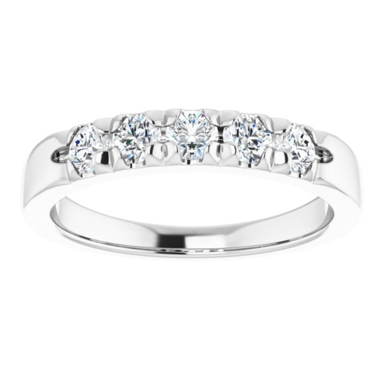 Platinum 1/2 CTW Natural Diamond French-Set Anniversary Band