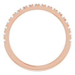 14K Rose 1/3 CTW Natural Diamond French-Set Anniversary Band