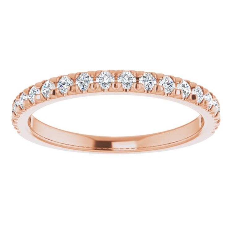 14K Rose 1/3 CTW Natural Diamond French-Set Anniversary Band