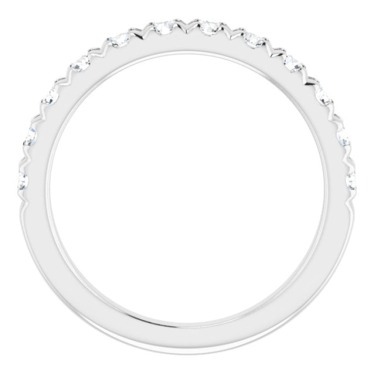 14K White 3/4 CTW Natural Diamond French-Set Anniversary Band