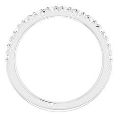 14K White 3/4 CTW Natural Diamond French-Set Anniversary Band