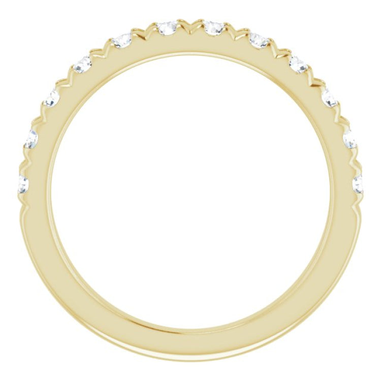 14K Yellow 3/4 CTW Natural Diamond French-Set Anniversary Band