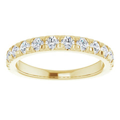 14K Yellow 3/4 CTW Natural Diamond French-Set Anniversary Band