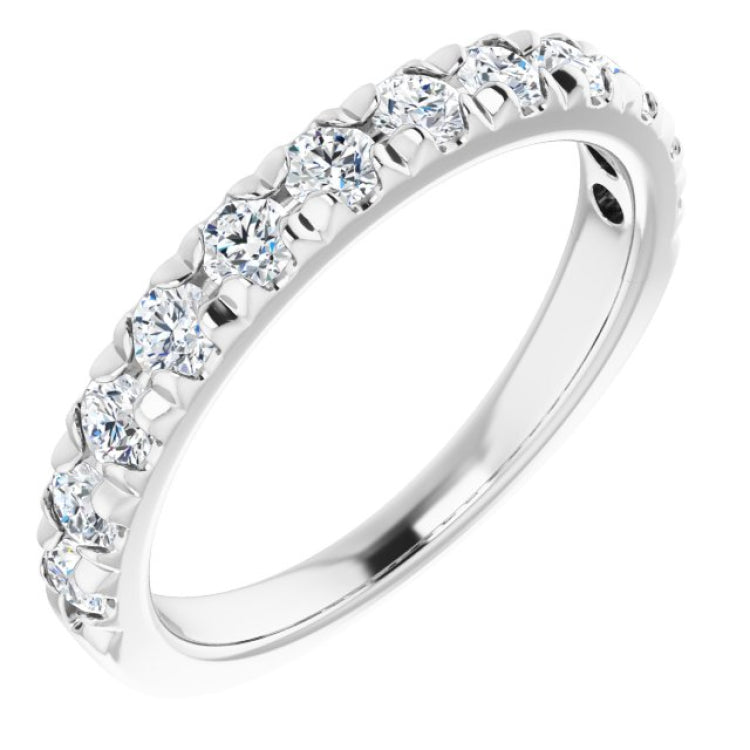 Platinum 3/4 CTW Natural Diamond French-Set Anniversary Band
