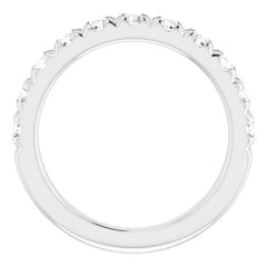 14K White 1 CTW Natural Diamond French-Set Anniversary Band