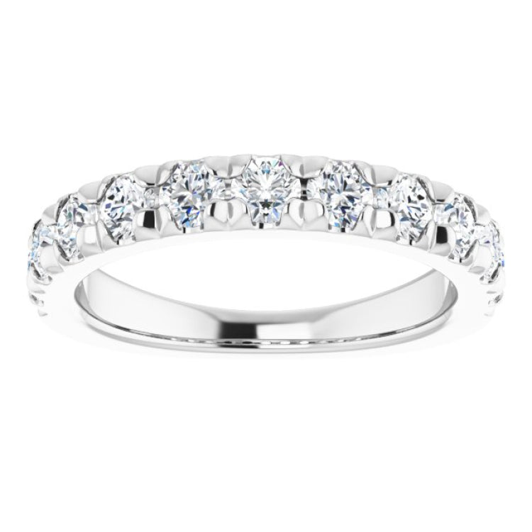 Platinum 1 CTW Natural Diamond French-Set Anniversary Band