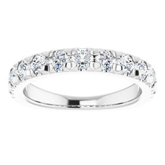 Platinum 1 CTW Natural Diamond French-Set Anniversary Band
