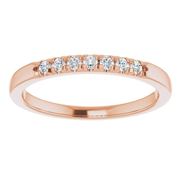 14K Rose 1/6 CTW Natural Diamond French-Set Anniversary Band