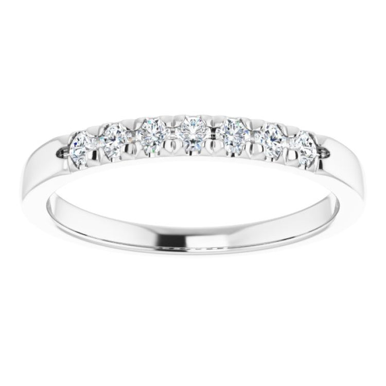 14K White 1/5 CTW Natural Diamond French-Set Anniversary Band