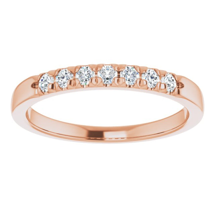 14K Rose 1/5 CTW Natural Diamond French-Set Anniversary Band