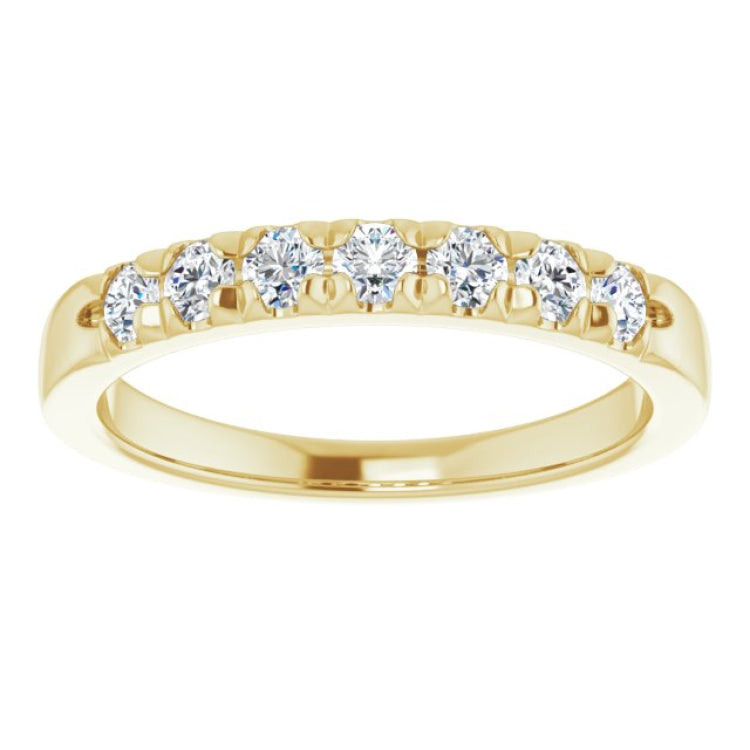 14K Yellow 3/8 CTW Natural Diamond French-Set Anniversary Band