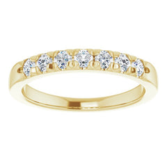 14K Yellow 3/8 CTW Natural Diamond French-Set Anniversary Band