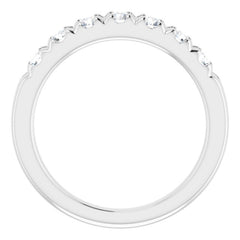 14K White 3/4 CTW Natural Diamond French-Set Anniversary Band