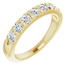 14K Yellow 3/4 CTW Natural Diamond French-Set Anniversary Band